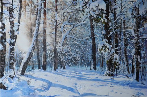 Winter Woodland Snow Scene by Natalia Shaykina