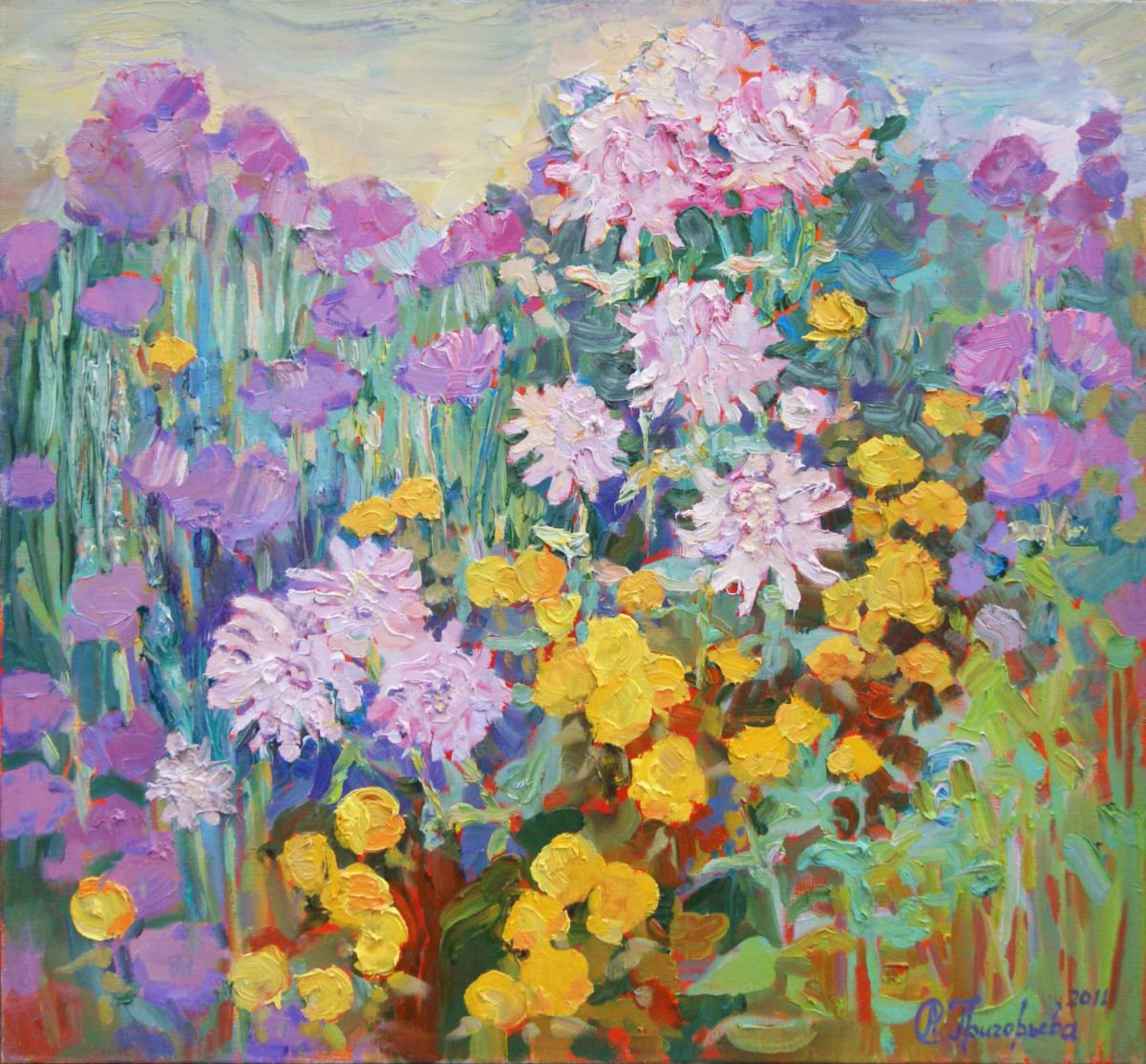 Flowerbed From Gogh By Anastasiia Grygorieva, 28 X 26, Artwork For Sale On Artfinder