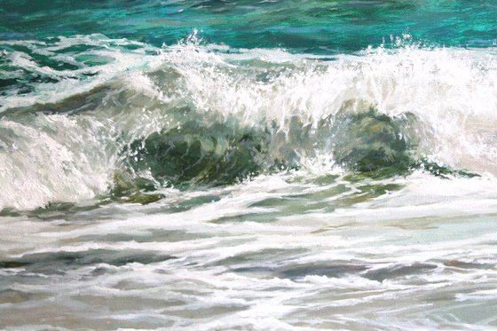 Emerald surf. 70x50 cm.