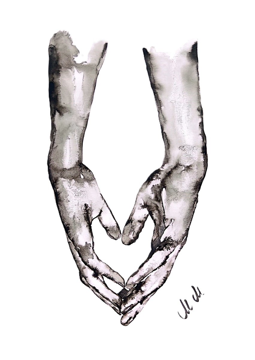 Couple Holding Hands I By Mateja Marinko, 11 X 16, Artwork For Sale On Artfinder