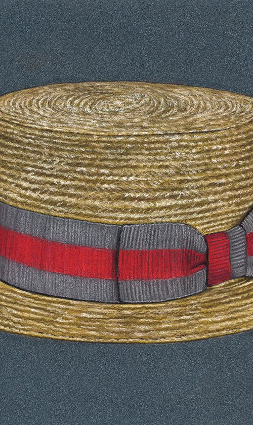 Original pastel drawing "Canotier hat" by Mikhail Vedernikov