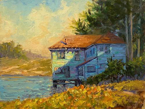 Oyster Shack On Tomales Bay by Tatyana Fogarty