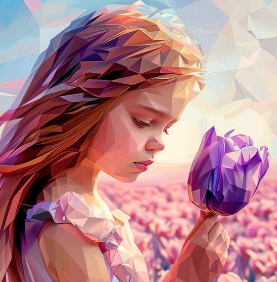 GIRL WITH A LILAC TULIP