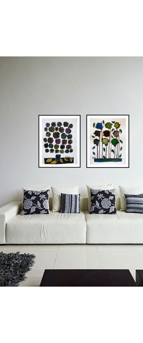 floréal / diptych : 39,37 x 25,59 in (100 x 65 cm) by Pierre-Yves Beltran