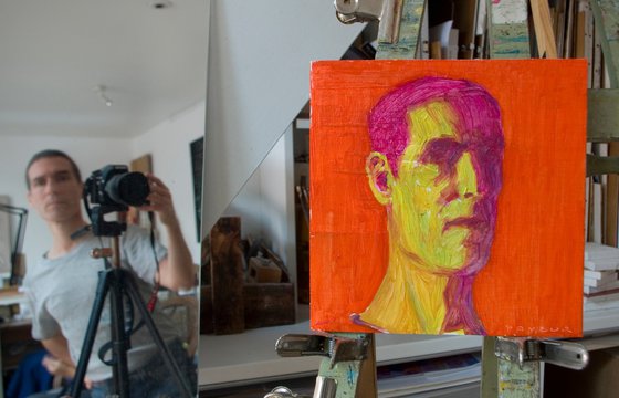 red yellow selfportrait