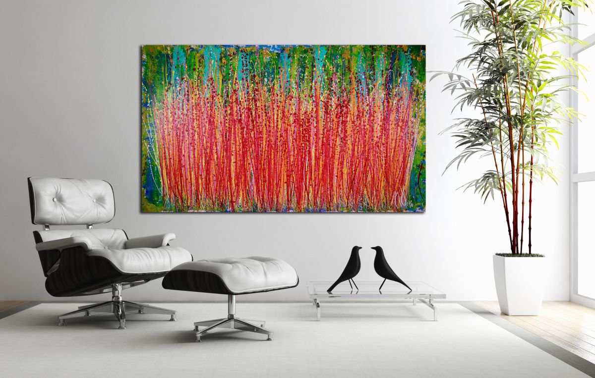 Abstract Pink Fantasy | Large abstract painting by Nestor Toro