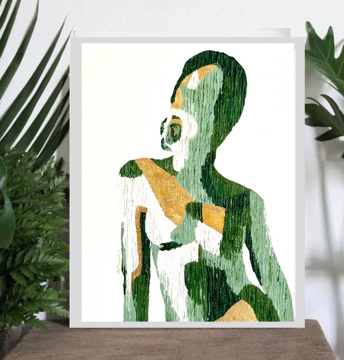 Immutable Essence -Green - Framed - Ready to hang by Daniela Pasqualini