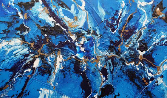 Bronzed Sapphire 200cm x 120cm Textured Abstract Art