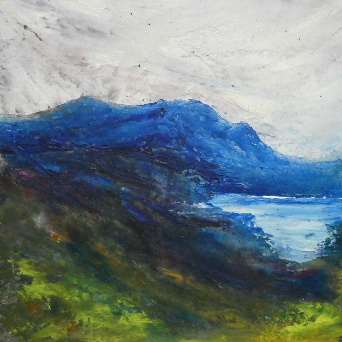 Impressionistic Landscape Oil Painting By Oconnart, 10 X 10", Loch Glendhu, Scotland, Original Artwork