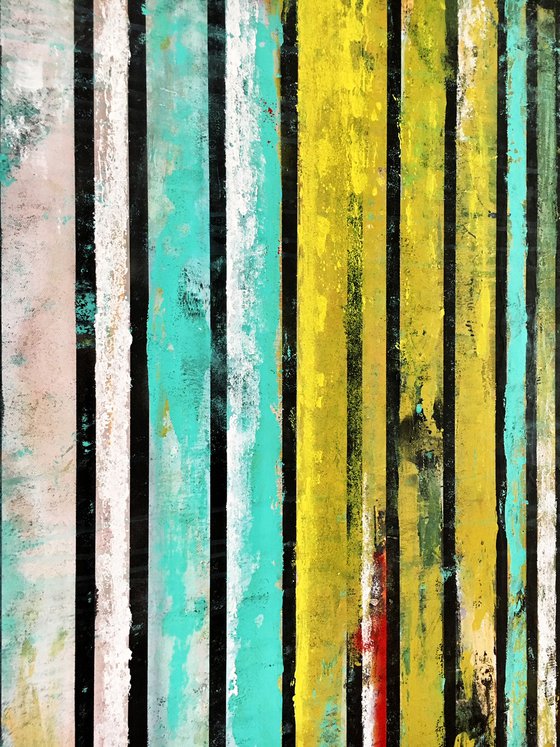 Stripe 9 48x24" Abstract Painting on Canvas