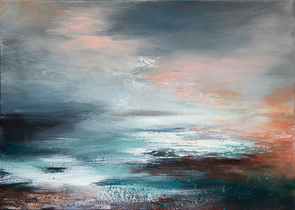 Pale Ocean Fret By Paul Hillary, 18 X 13, Artwork For Sale On Artfinder