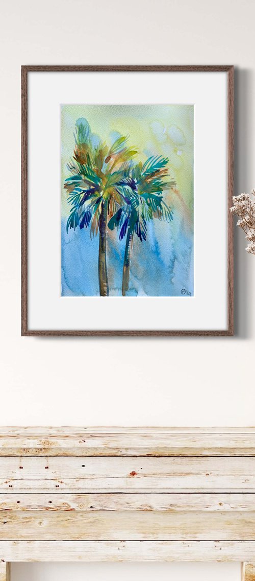 Palms on the beach by Olga Pascari