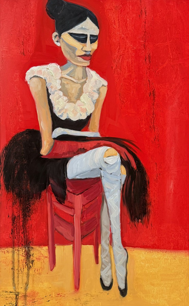 Urban And Pop Portrait Oil Painting By Lola Jovan, 12 X 19", How We