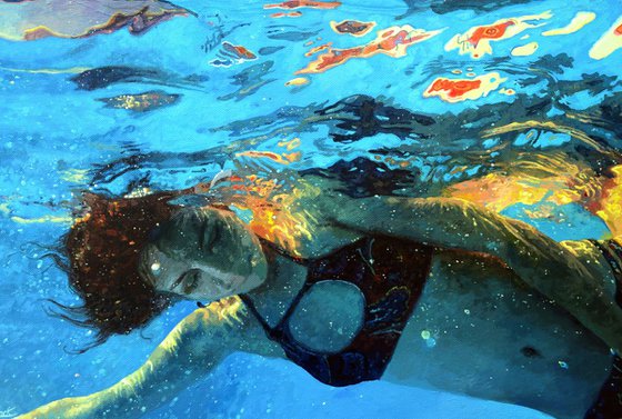 The Dreamer - Swimming, Underwater Painting