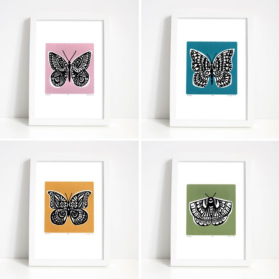 Butterfly in Powder Pink - Framed - FREE UK Delivery