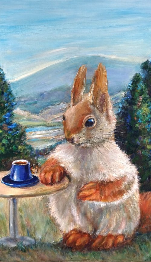 Squirrel In The Canadian Landscape by Jura Kuba Art