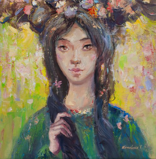 Girl with braids by Yuri Ermolaev
