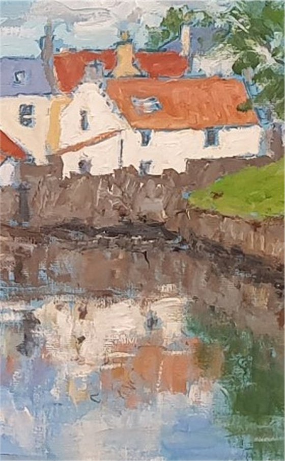 view from old bank restaurant, anstruther, high tide