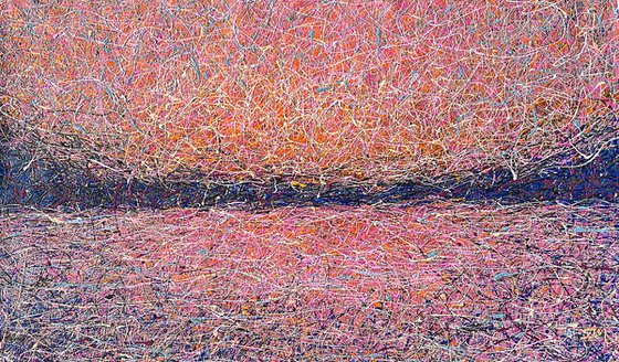 Gentle seascape Jackson Pollock Light pink Sunrise Light pink abstract Gentle sunrise