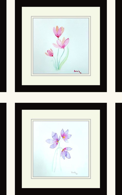 Set of 6 flowers 5 by Sonaly Gandhi