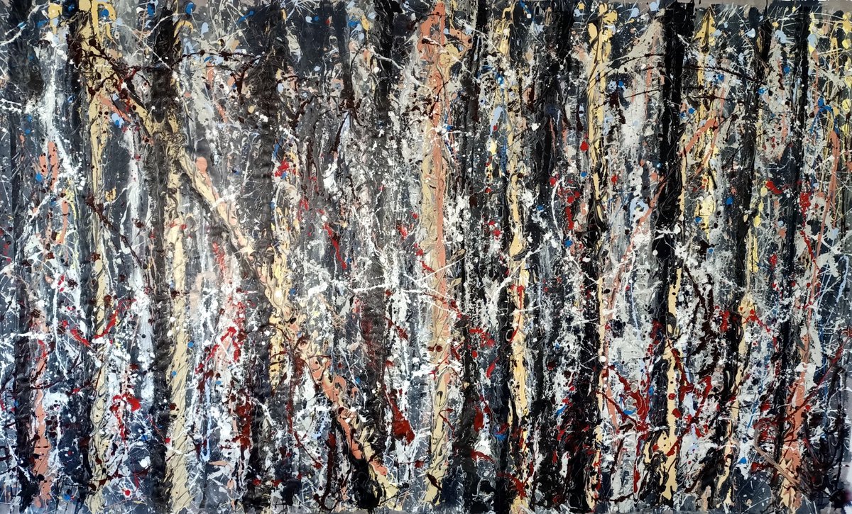 Abstract Acrylic Painting By Antonino Puliafico, 110 X 67, Bosco, Original Artwork