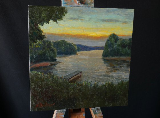 Set of four summer paintings