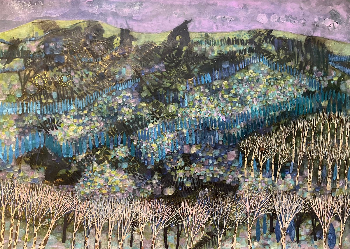 Abstract Landscape Watercolour By Gwendolyn Fleming, 27 X 20, On The Way To Glen Coe, Original Artwork