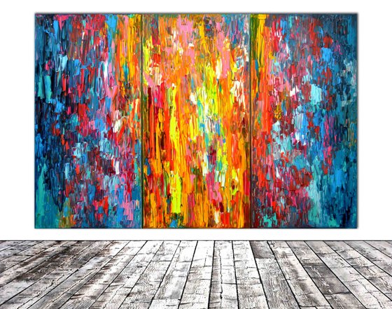 Feeling the Vibration - 100x150 cm - Big Painting XXL - Large Abstract, Huge, Gigantic Painting - Ready to Hang, Hotel, Office Wall Decor