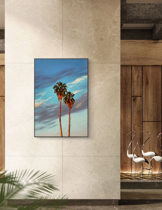 Palm trees at sunsets
