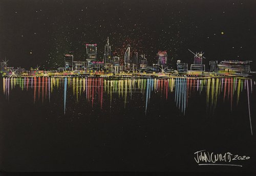 Perth Skyline at night by John Curtis