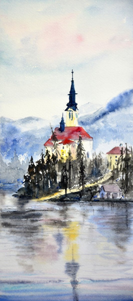 Slovenia #36 17x36cm 2018 smal drawing by Nenad Kojic watercolorist