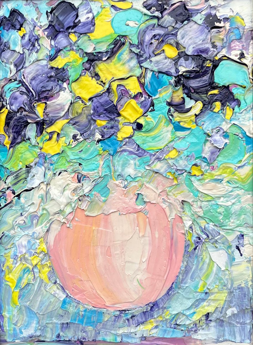 Abstract Botanical Oil Painting By Svitlana Andriichenko, 7 X 9", About Tenderness, Original Artwork