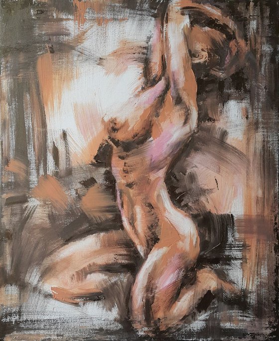 Abstract Painting Nude woman " Emotion ", acrylic, canvas, original