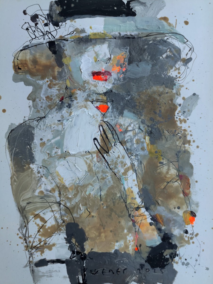 Expressive Portrait Painting By Victor Sheleg, 12 X 16", Professional Taster, Original Artwork