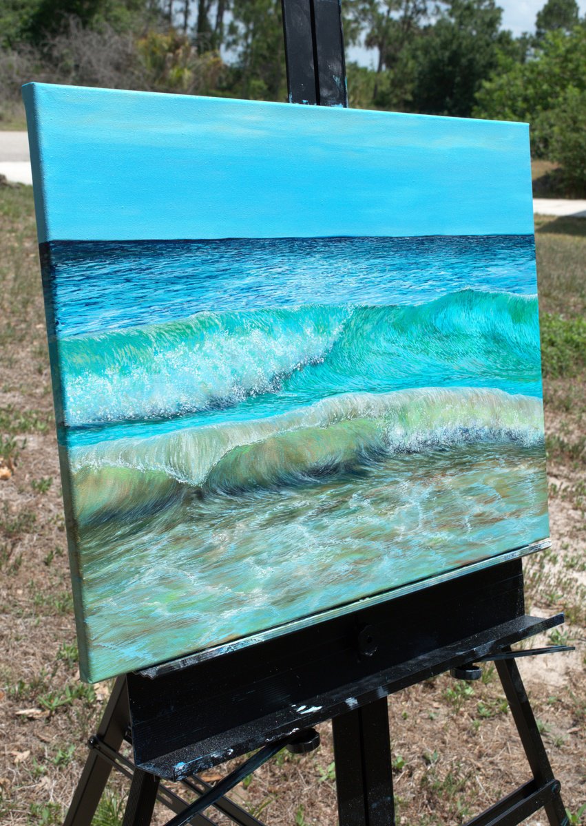 Ocean Waves Oil Painting by Florida Abstracts & Seascapes