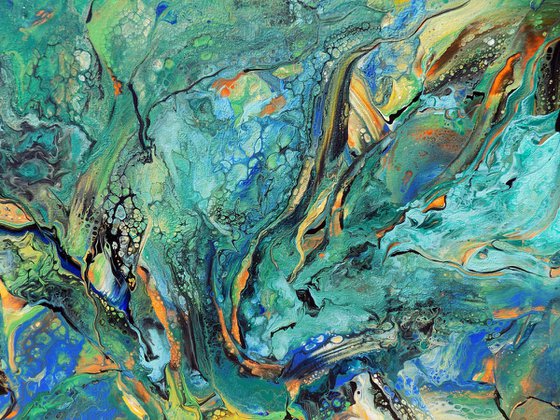 Tropical - extra large modern abstract painting art