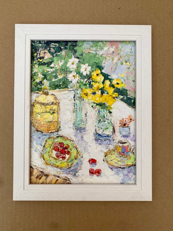Still life with cherries