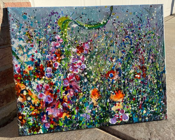 Flowers in Grasslands Original Painting