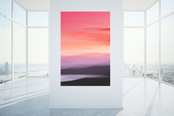 Island Dance I  Extra large canvas in beautiful shades of pink and grey