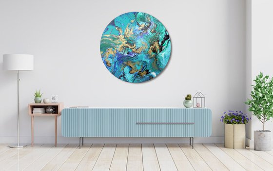 Round abstract painting art