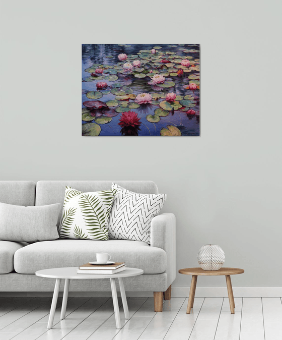 "Lilies on the Pond"