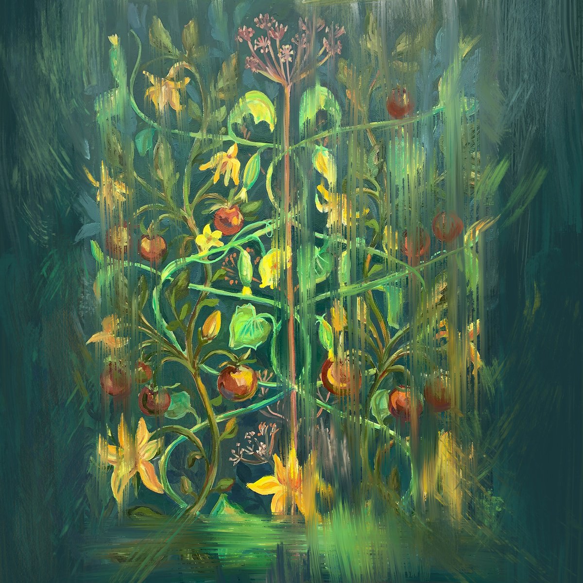 Impressionistic Giclee Print , Tree Of Life And Fertility». By Momalyu, 31 X 31, Artwork For Sale On Artfinder