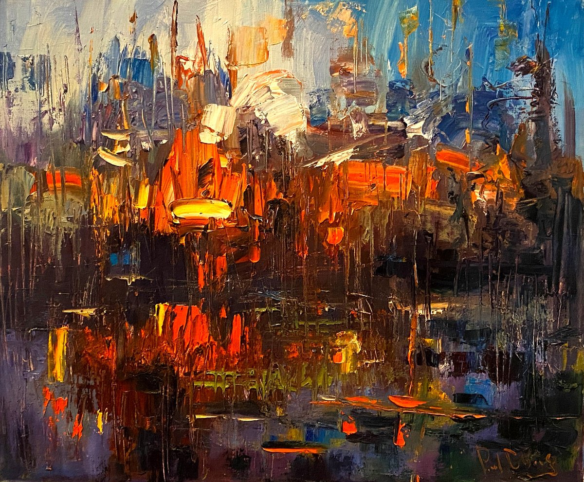 Abstract Oil Painting By Paul Cheng, 24 X 20", The Abstract Beauty Of Nature No.104, Original Artwork