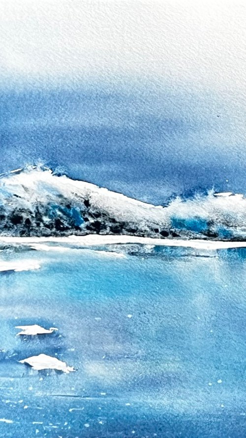 Blue Lagoon Watercolor by Yana Ivannikova