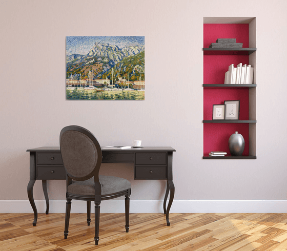 "Yachts at the pier"