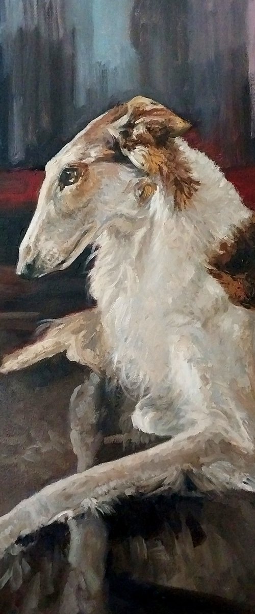 a greyhound on vacation by Vahan Shakhramanyan