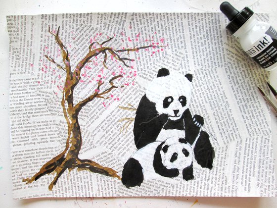 Mother and Baby Panda bears