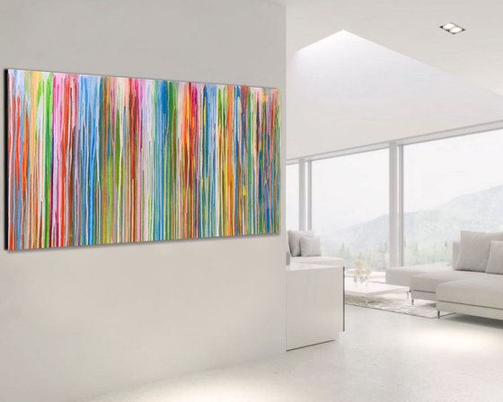 Where The Heart Is - LARGE,  STRIPED, MODERN, ABSTRACT ART – EXPRESSIONS OF ENERGY AND LIGHT. READY TO HANG!