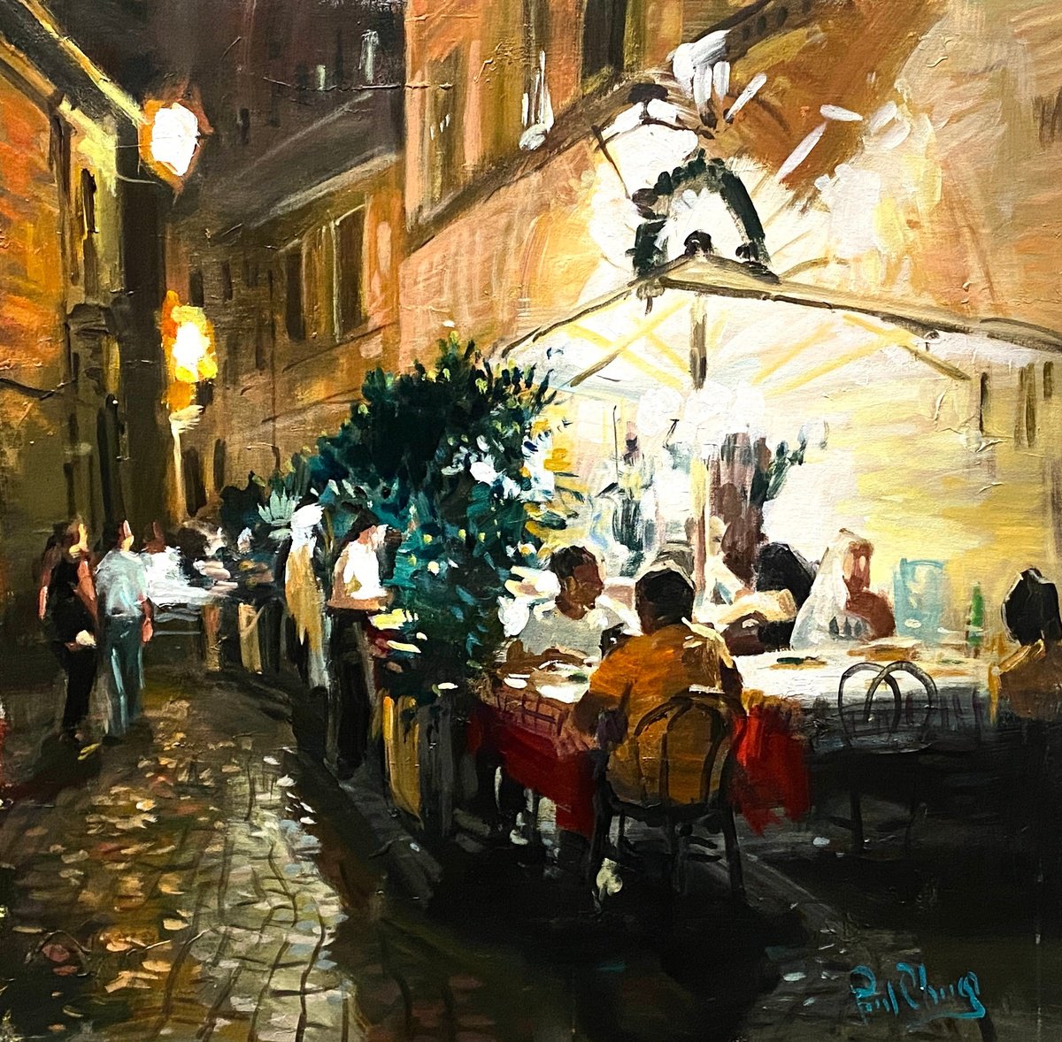  Ancient Town Bistro By Paul Cheng, 28 X 28, Artwork For Sale On Artfinder