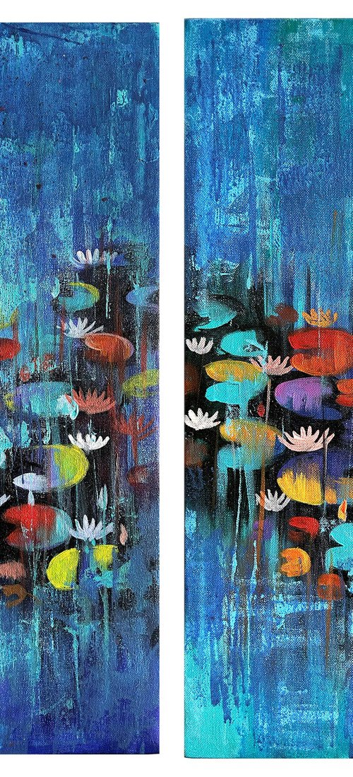 Waterlily_0022 Diptych by Arundhati Pise by Avinash Pise